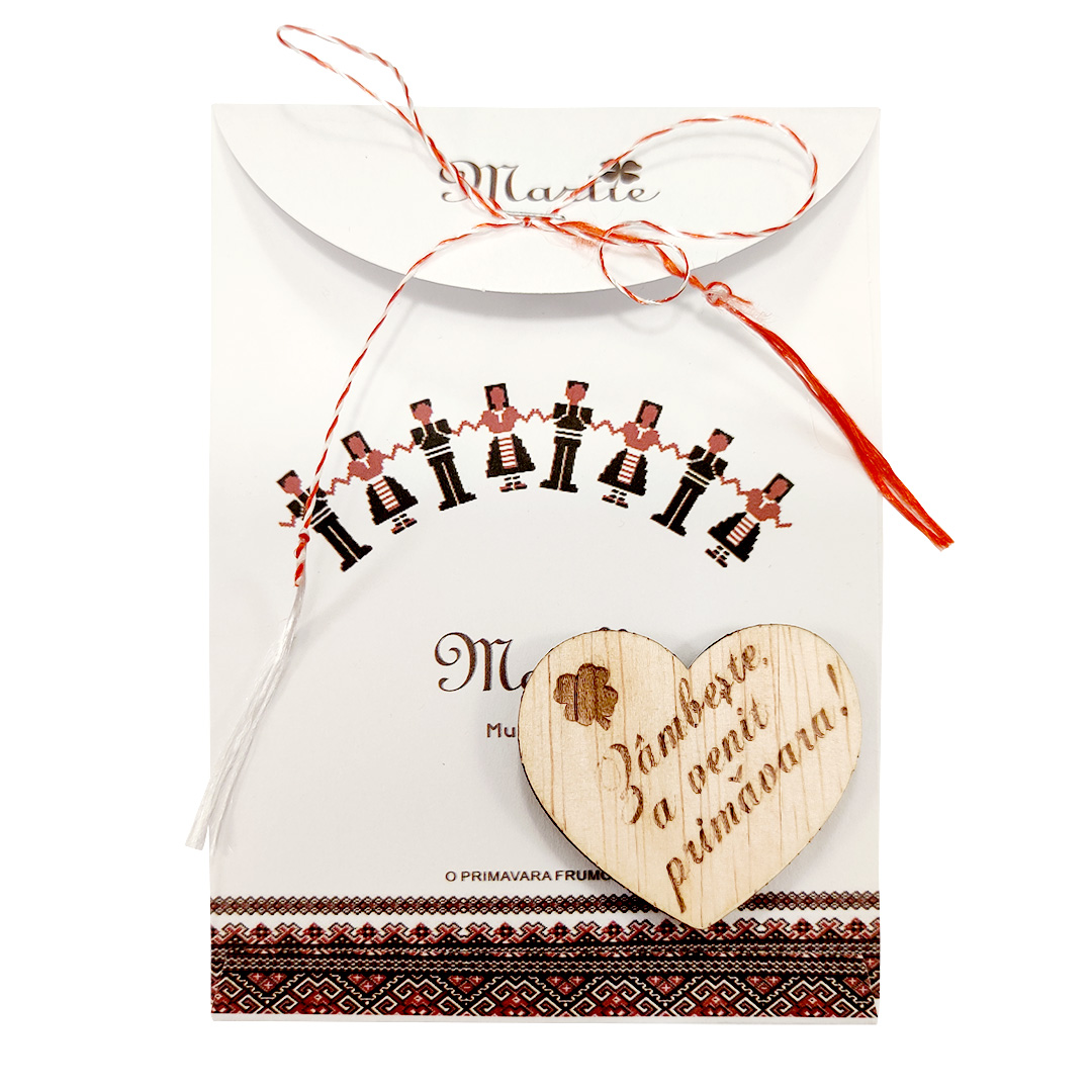 Inimioare cu diverse mesaje - Martisor artizanal de lemn cu magnet - imagine 13