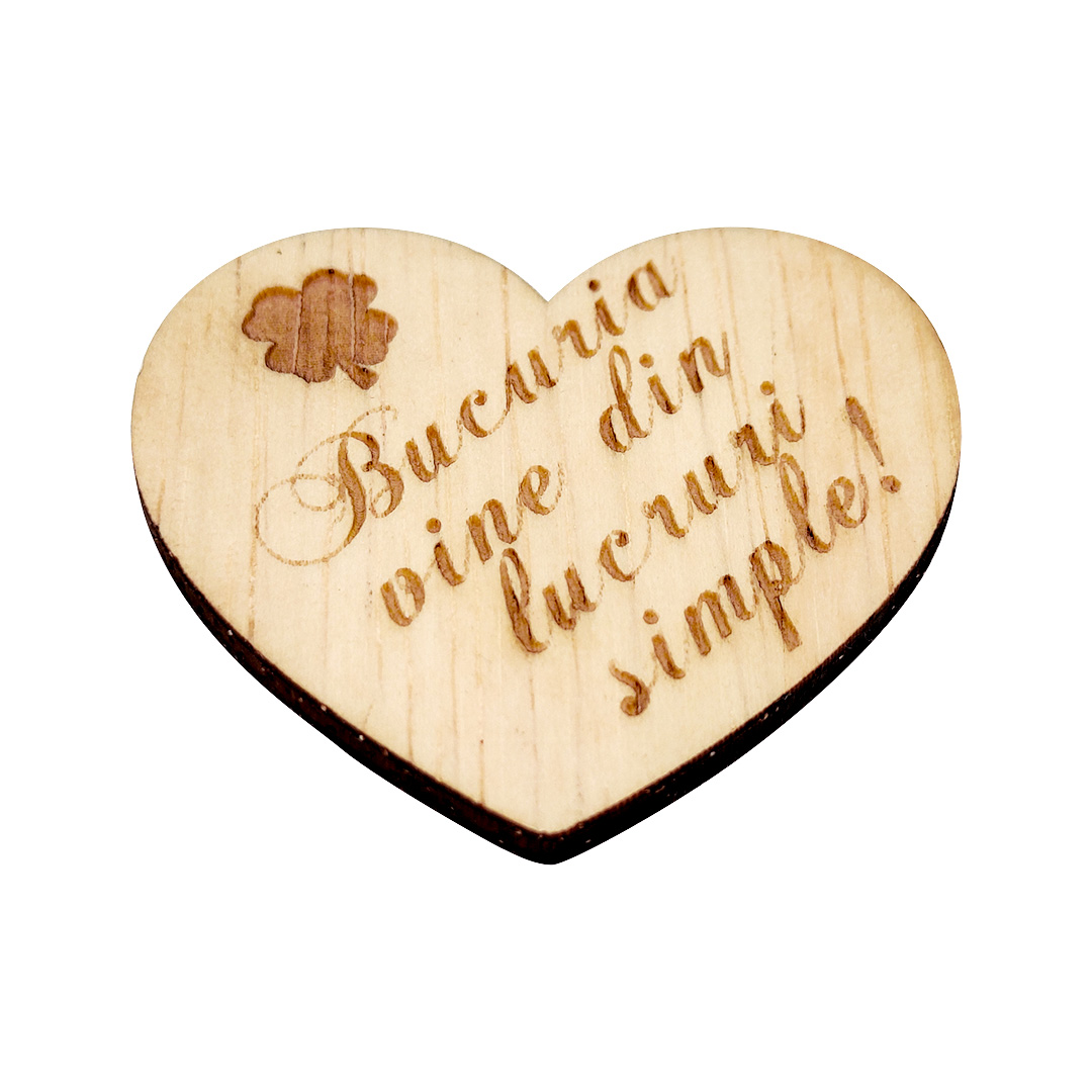 Inimioare cu diverse mesaje - Martisor artizanal de lemn cu magnet - imagine 22