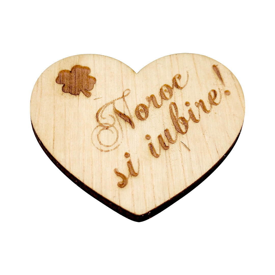 Inimioare cu diverse mesaje - Martisor artizanal de lemn cu magnet - imagine 21