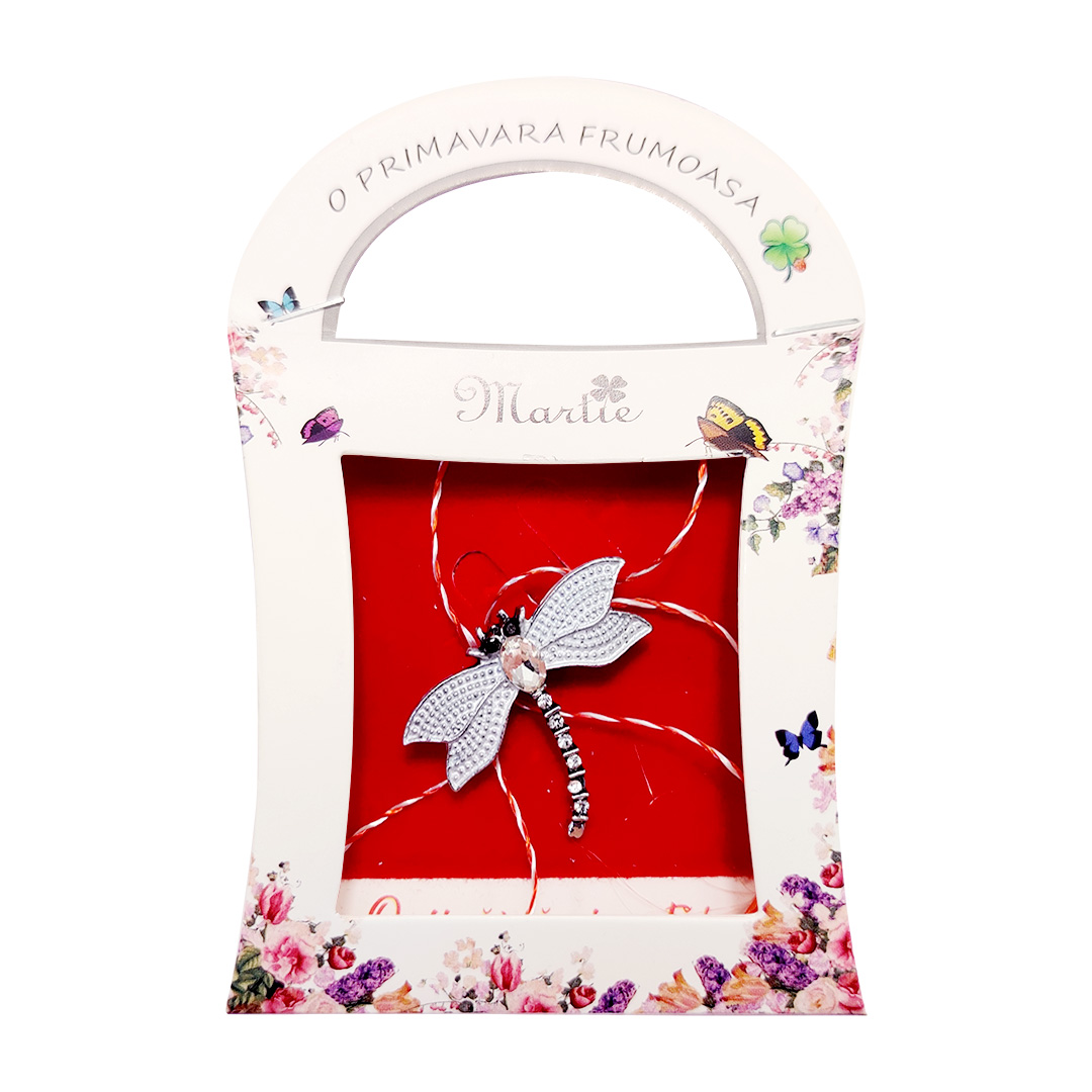 Martisor brosa Libelula colorata si decorata cu pietre sau email - imagine 14