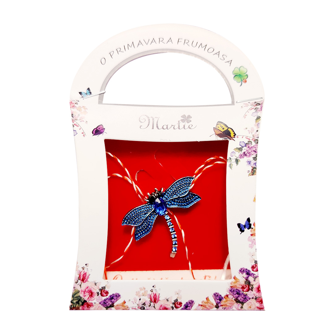Martisor brosa Libelula colorata si decorata cu pietre sau email - imagine 16