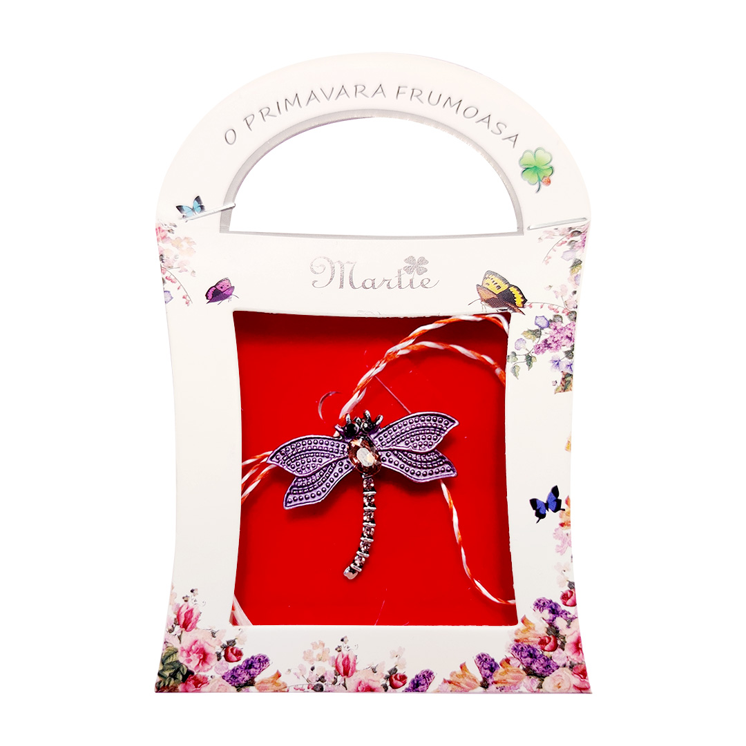Martisor brosa Libelula colorata si decorata cu pietre sau email - imagine 18
