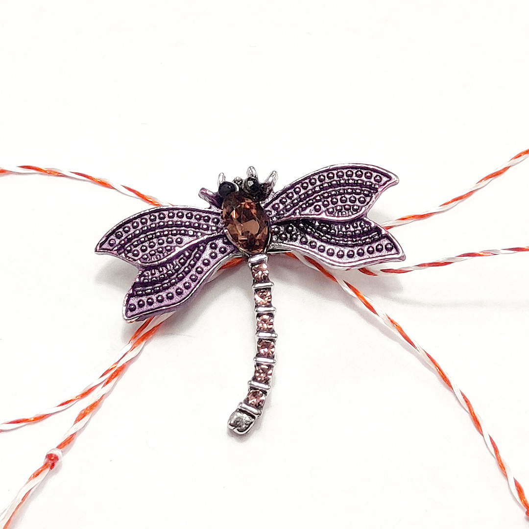 Martisor brosa Libelula colorata si decorata cu pietre sau email - imagine 19