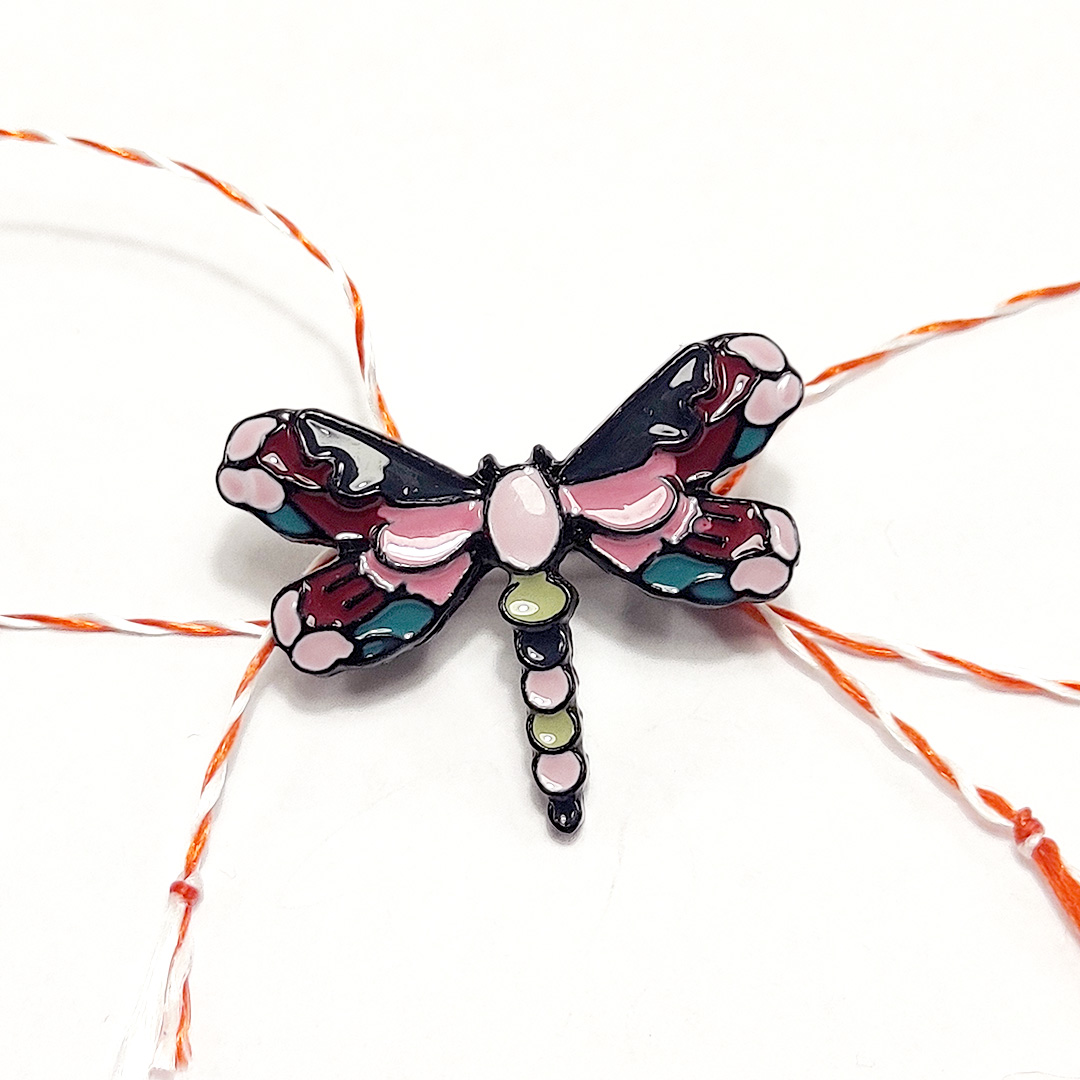 Martisor brosa Libelula colorata si decorata cu pietre sau email - imagine 11