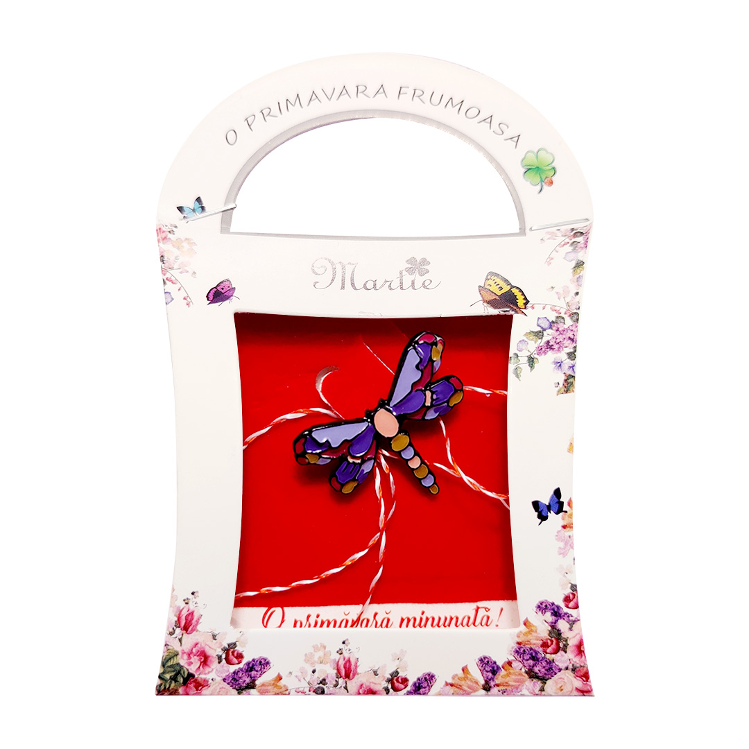 Martisor brosa Libelula colorata si decorata cu pietre sau email - imagine 20