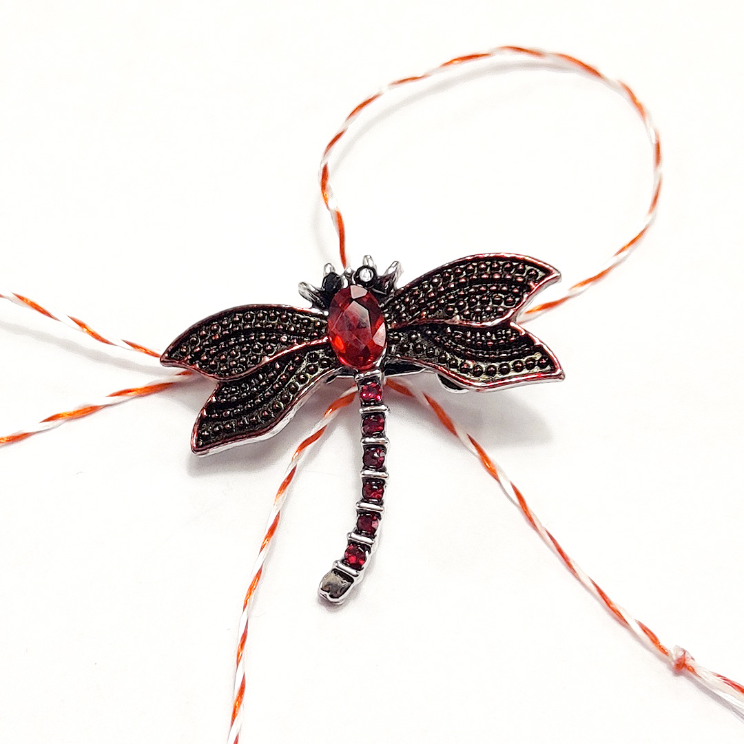 Martisor brosa Libelula colorata si decorata cu pietre sau email - imagine 9