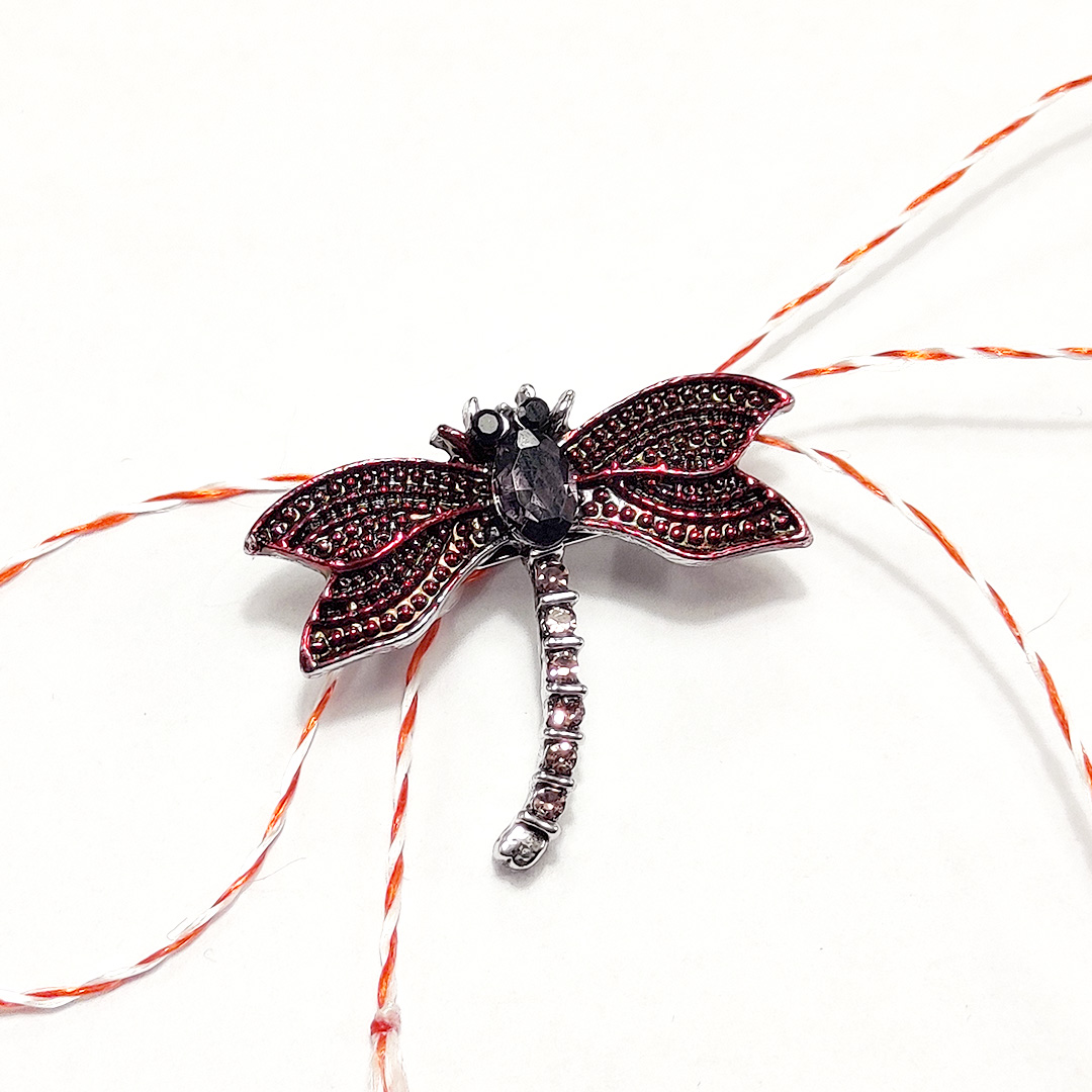 Martisor brosa Libelula colorata si decorata cu pietre sau email - imagine 7