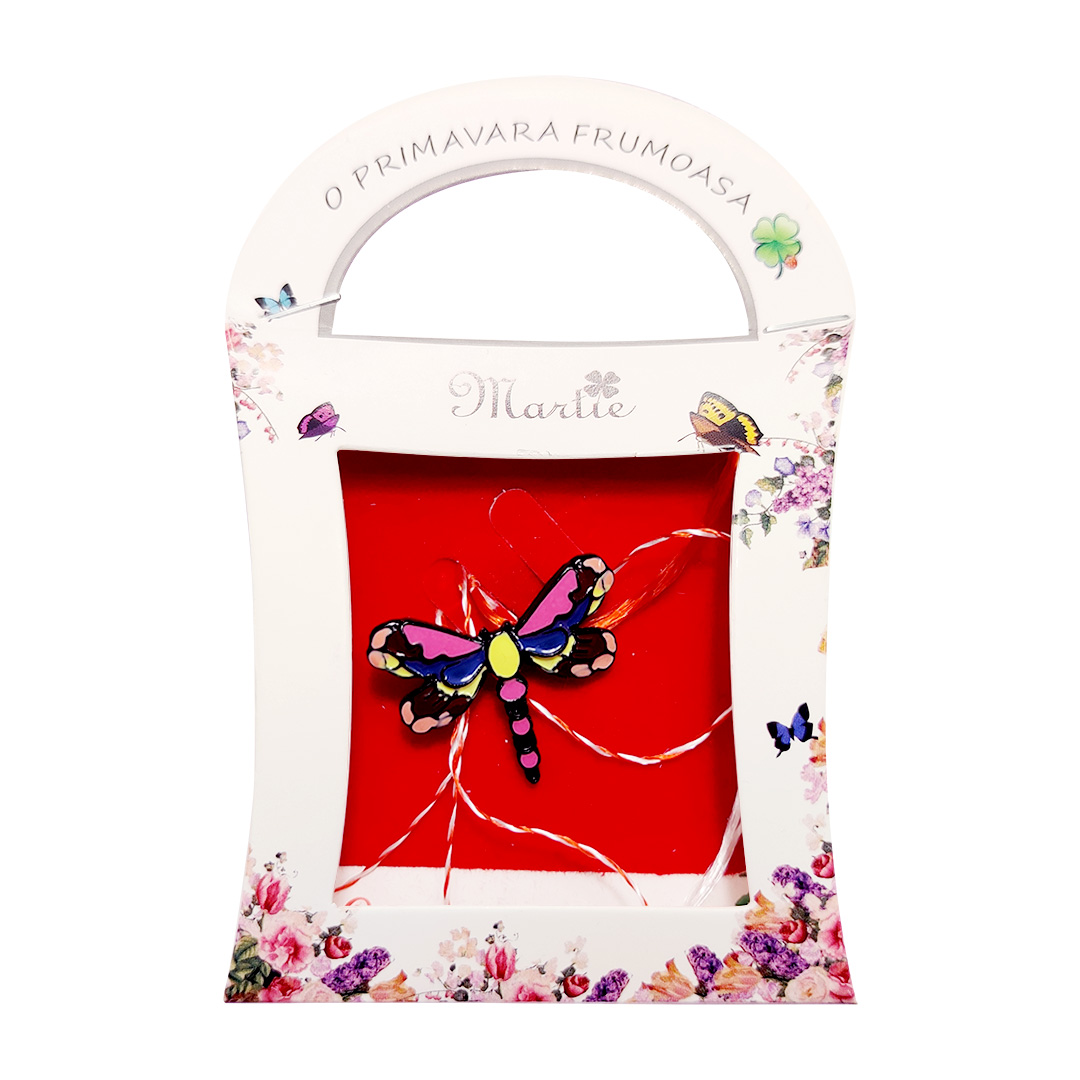 Martisor brosa Libelula colorata si decorata cu pietre sau email - imagine 2