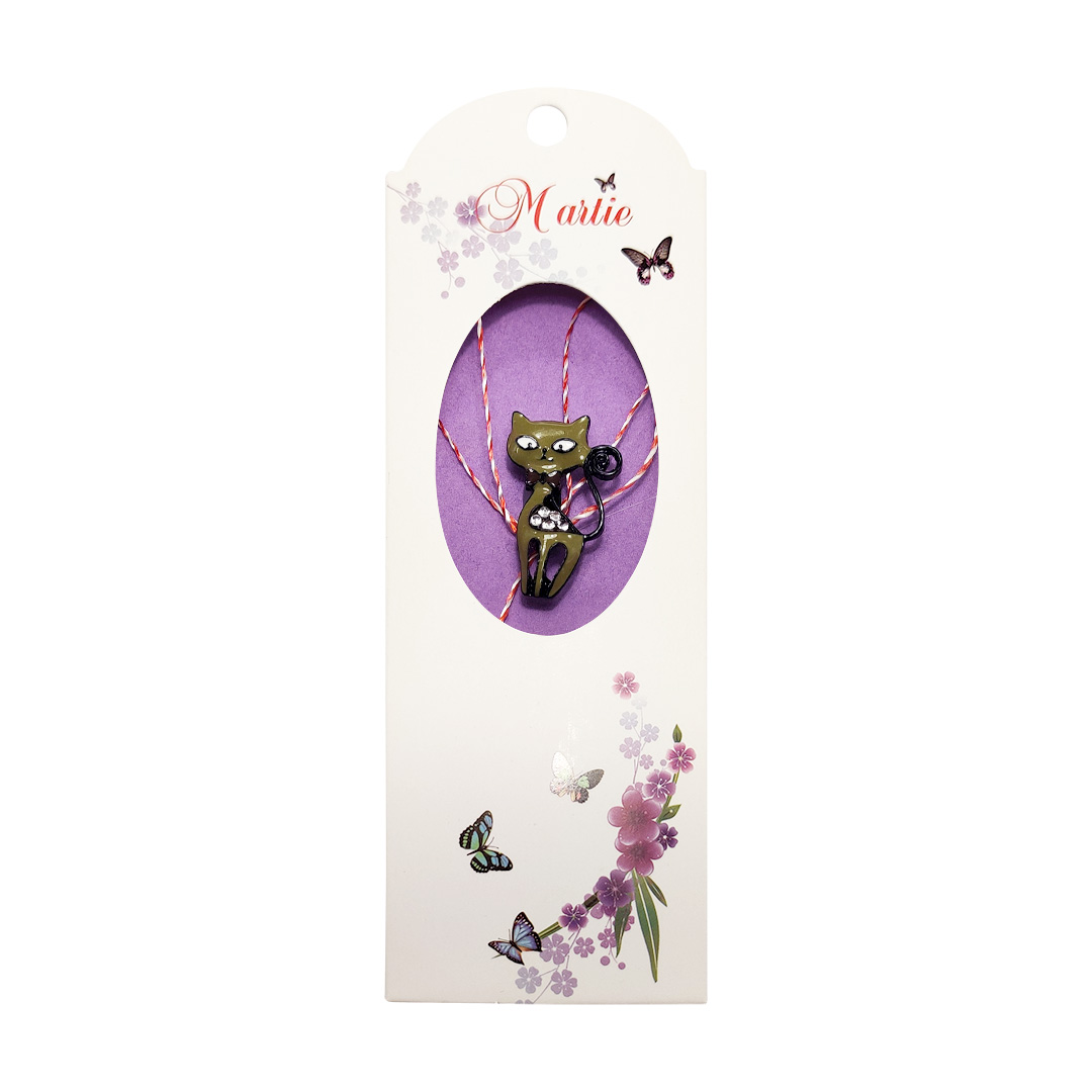 Martisor pisicuta, decorata cu pietre sau ochelari cu ac de brosa - Image 13