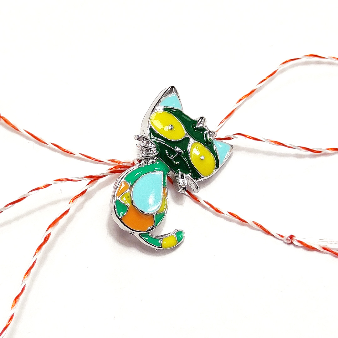 Martisor pisicuta, decorata cu pietre sau ochelari cu ac de brosa - Image 5