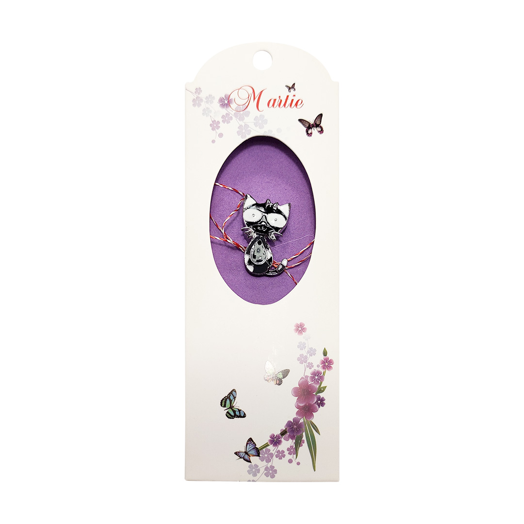 Martisor pisicuta, decorata cu pietre sau ochelari cu ac de brosa - Image 9