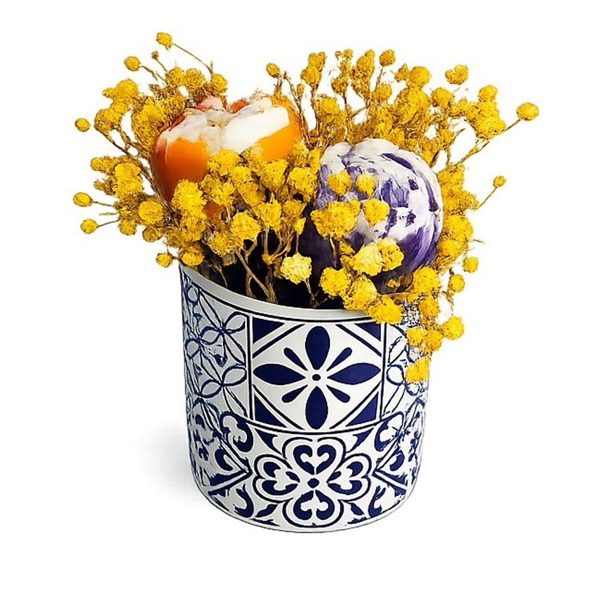 Aranjament decorativ în bol ceramic cu flori din ceară de soia – handmade - imagine 3