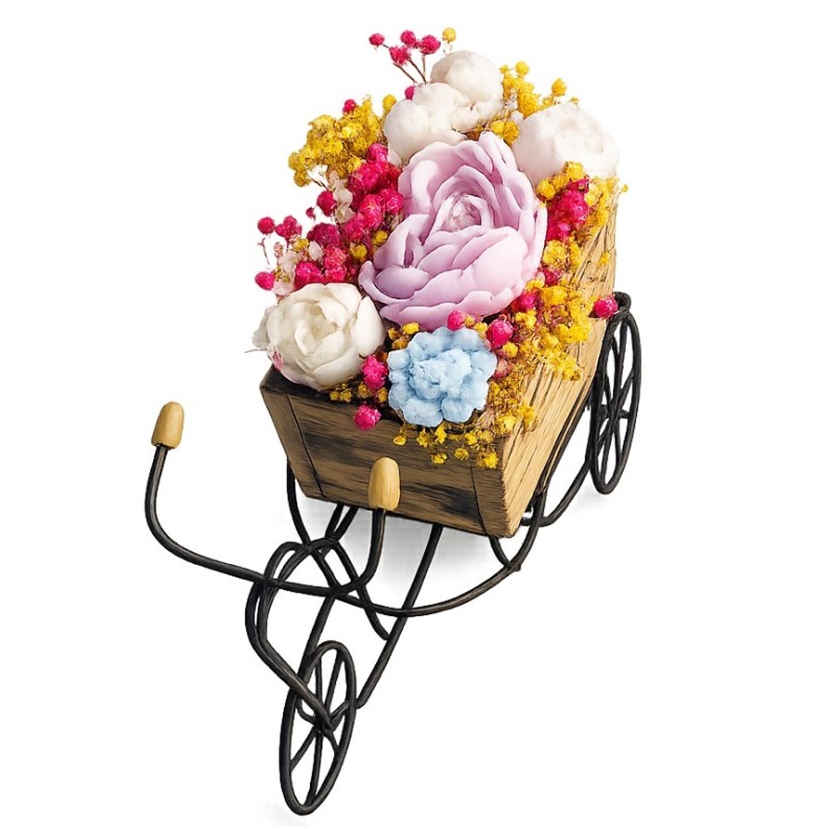 Aranjament floral decorativ din flori din ceară de soia – suport bicicletă - Image 3