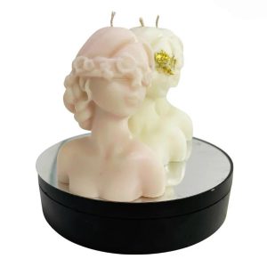 Lumânare decorativă parfumată Zeița Luminii, bust feminin, handmade din ceară de soia, 85g