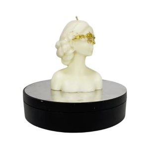 Lumânare decorativă parfumată Zeița Luminii, bust feminin, handmade din ceară de soia, 85g
