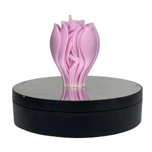Lumânare decorativă din ceară de soia în formă de floare cu picior de damă, 72g
