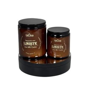 Două lumânări parfumate LINIȘTE din ceară de soia, cu aromă de ceai alb și salvie